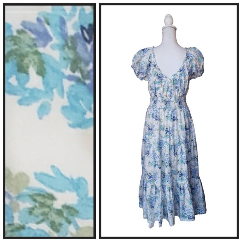 Abercrombie Floral Smocked Midi Dress L